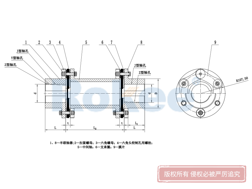 枝江JMIJ联轴器,枝江JMIJ膜片联轴器,枝江JMIJ膜片式联轴器,枝江JMIJ双膜片联轴器